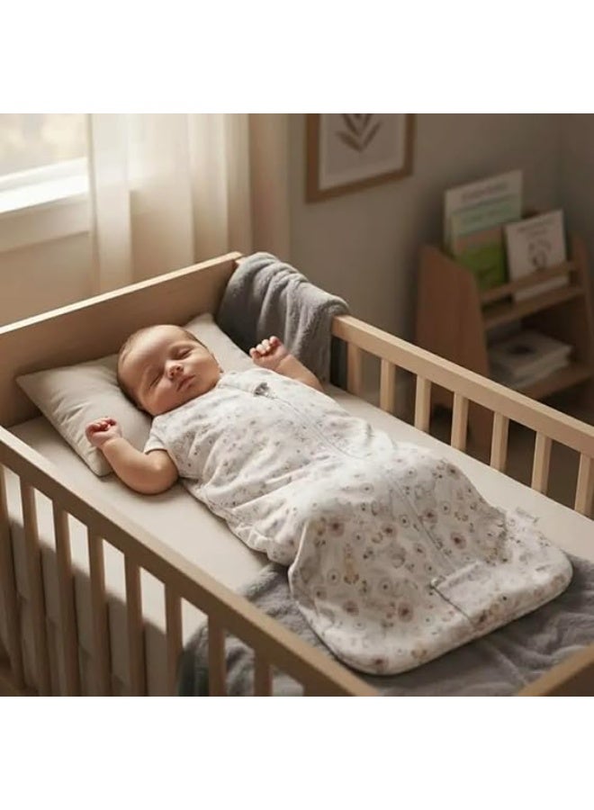 بطانية قطنية موسلين زيتونية اللون قابلة للارتداء، تصميم بدون أكمام بسحاب للأطفال الرضع والصغار